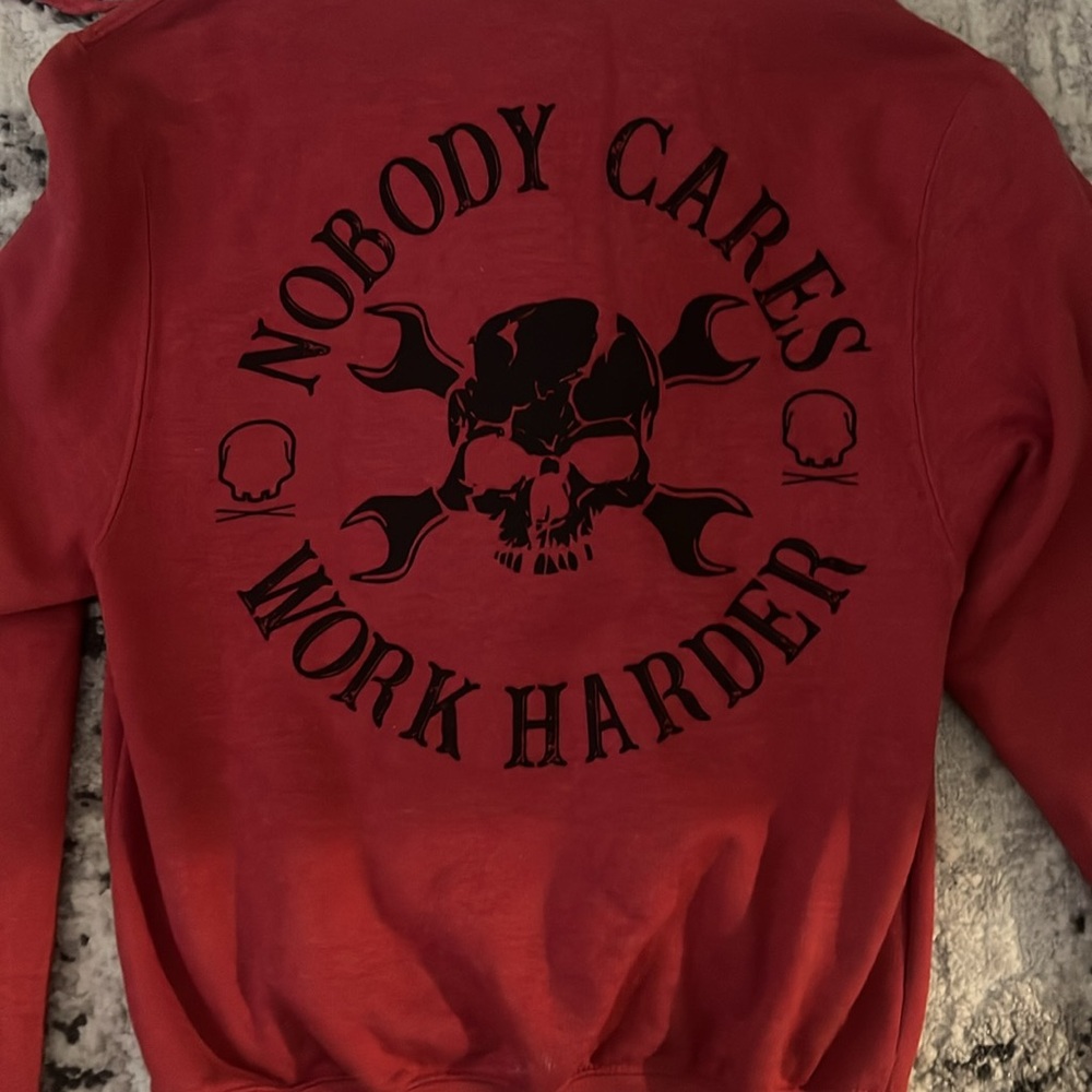 The Drive Clothing - Red Nobody Cares Hoodie - XS